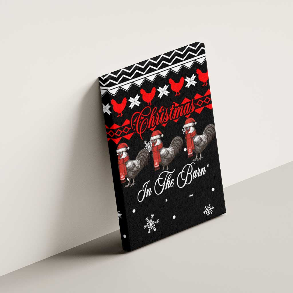 Chicken Farm Christmas Canvas Wall Art Xmas Holiday Patterns - Wonder Print Shop
