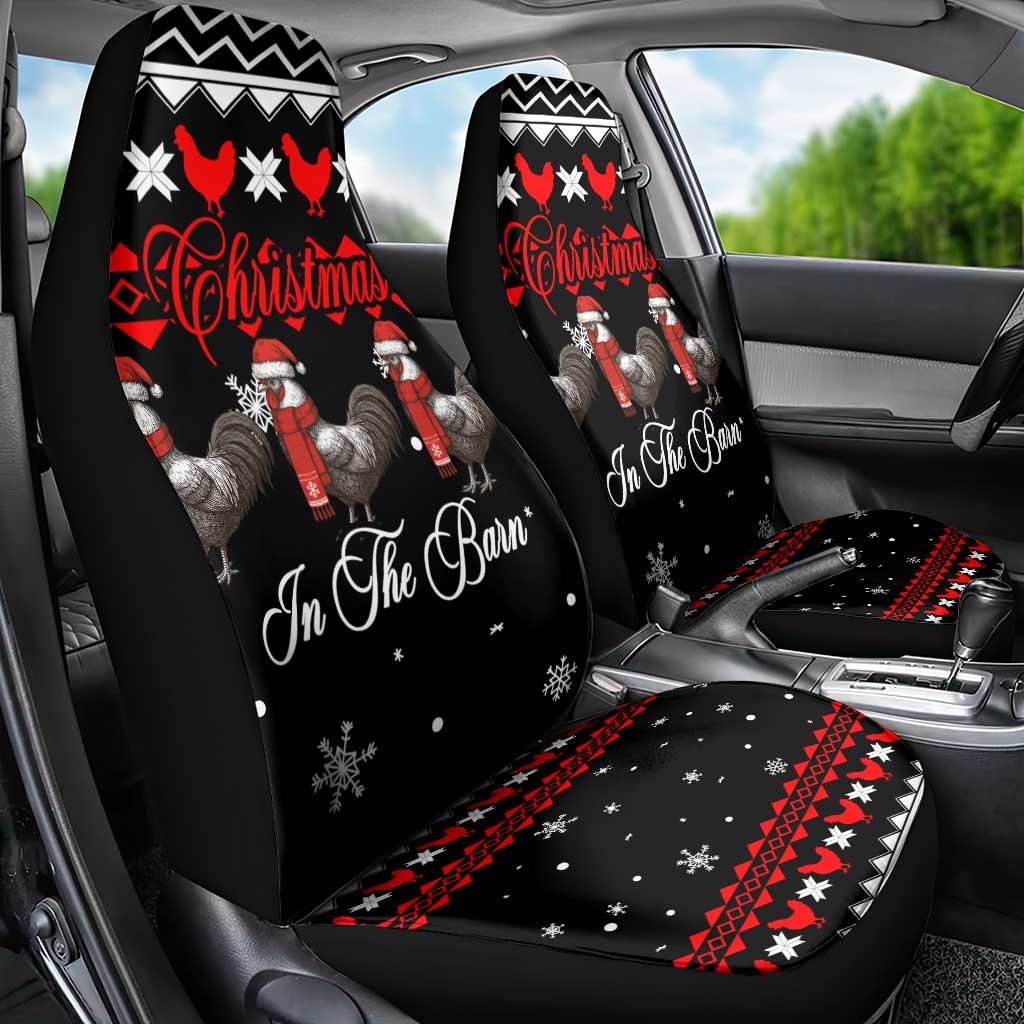 Chicken Farm Christmas Car Seat Cover Xmas Holiday Patterns - Wonder Print Shop