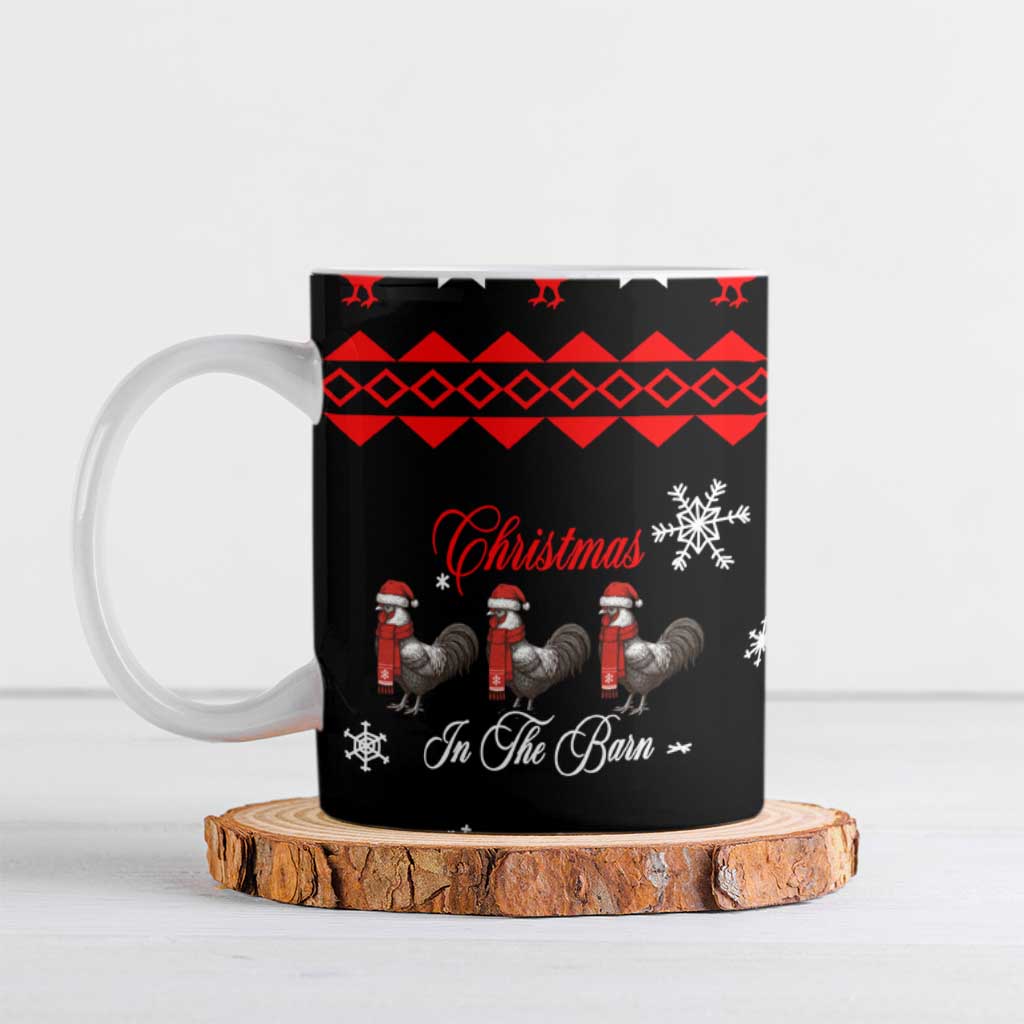 Chicken Farm Christmas Ceramic Mug Xmas Holiday Patterns - Wonder Print Shop
