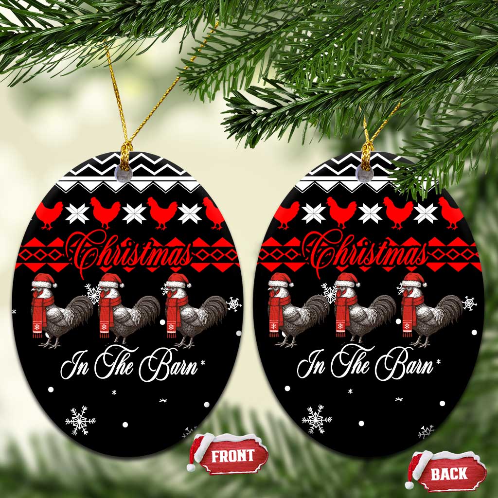 Chicken Farm Christmas Ceramic Ornament Xmas Holiday Patterns - Wonder Print Shop