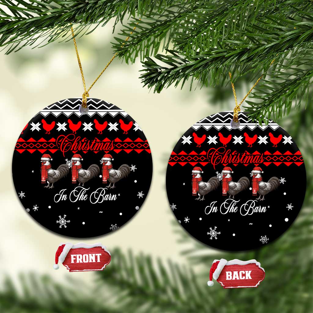 Chicken Farm Christmas Ceramic Ornament Xmas Holiday Patterns - Wonder Print Shop