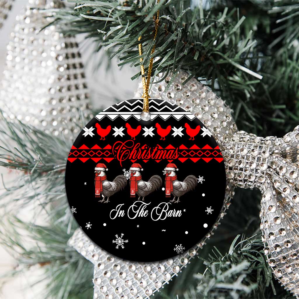 Chicken Farm Christmas Ceramic Ornament Xmas Holiday Patterns - Wonder Print Shop