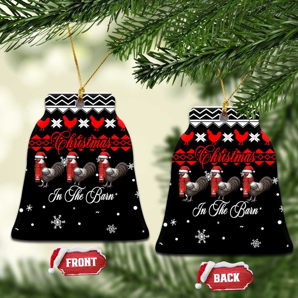 Chicken Farm Christmas Ceramic Ornament Xmas Holiday Patterns - Wonder Print Shop