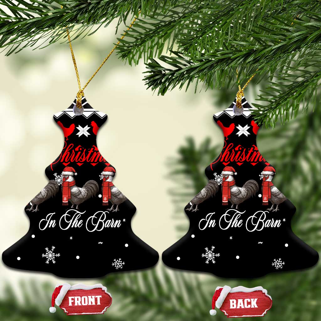Chicken Farm Christmas Ceramic Ornament Xmas Holiday Patterns - Wonder Print Shop