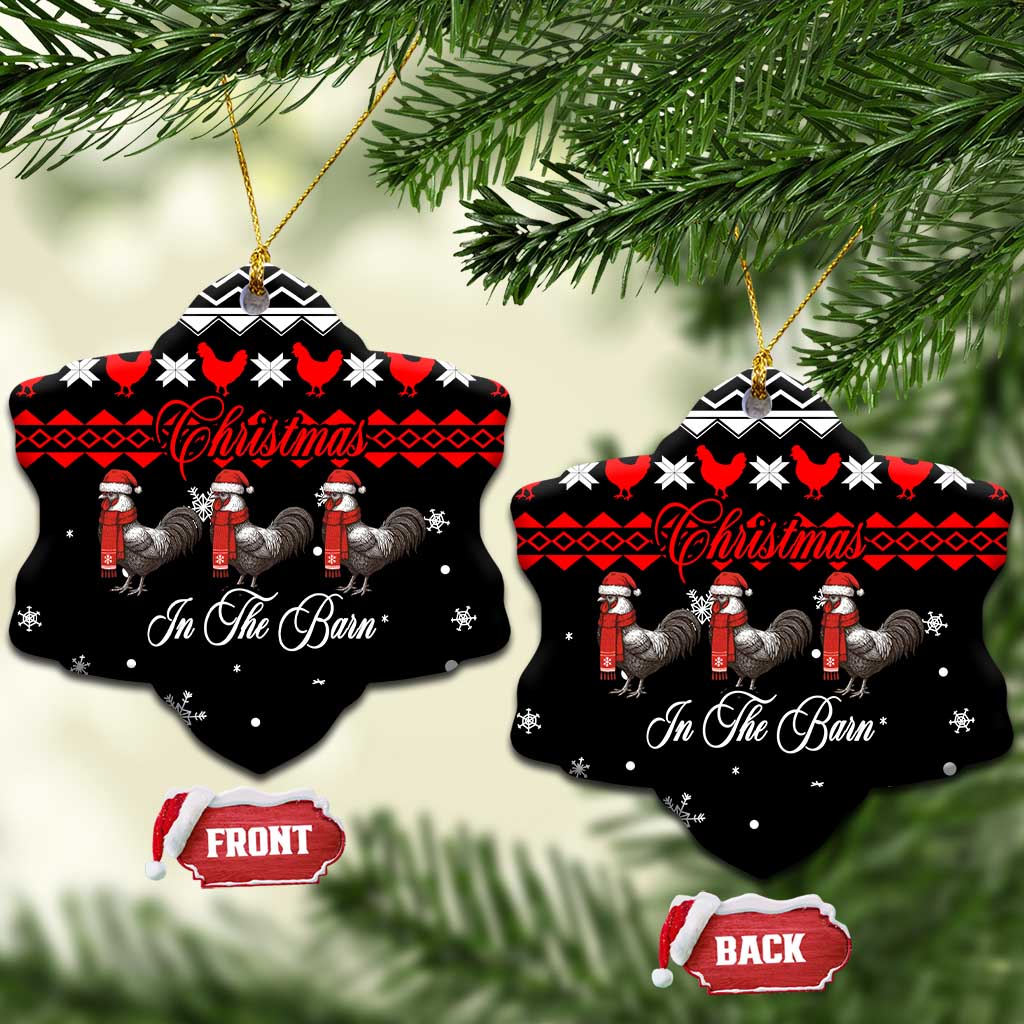 Chicken Farm Christmas Ceramic Ornament Xmas Holiday Patterns - Wonder Print Shop