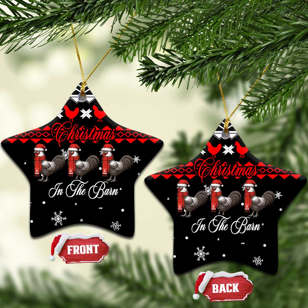 Chicken Farm Christmas Ceramic Ornament Xmas Holiday Patterns - Wonder Print Shop