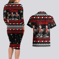 Chicken Farm Christmas Couples Matching Long Sleeve Bodycon Dress and Hawaiian Shirt Xmas Holiday Patterns - Wonder Print Shop