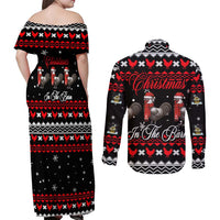 Chicken Farm Christmas Couples Matching Off Shoulder Maxi Dress and Long Sleeve Button Shirt Xmas Holiday Patterns - Wonder Print Shop