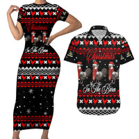 Chicken Farm Christmas Couples Matching Short Sleeve Bodycon Dress and Hawaiian Shirt Xmas Holiday Patterns - Wonder Print Shop