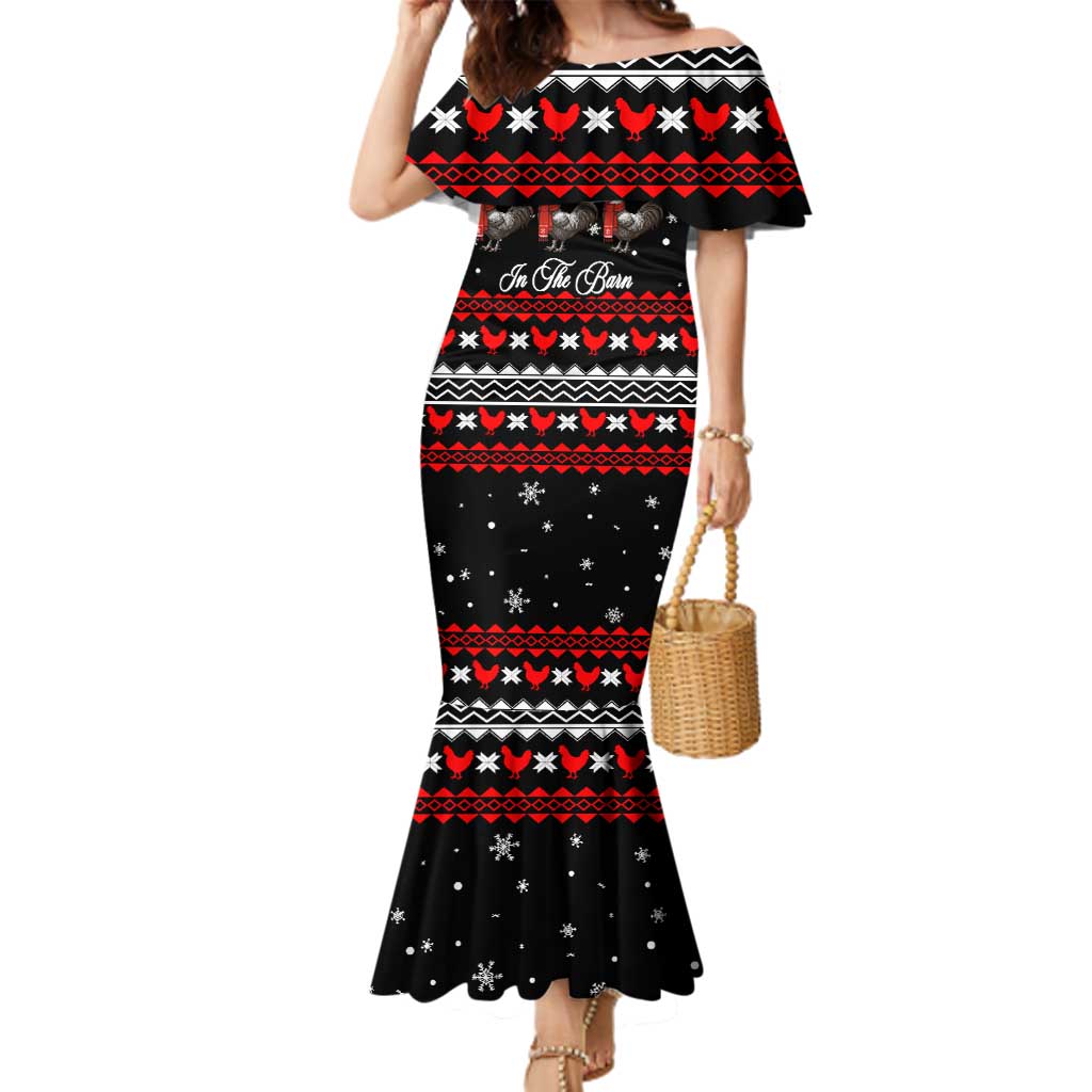 Chicken Farm Christmas Family Matching Mermaid Dress and Hawaiian Shirt Xmas Holiday Patterns - Wonder Print Shop