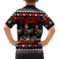 Chicken Farm Christmas Family Matching Off The Shoulder Long Sleeve Dress and Hawaiian Shirt Xmas Holiday Patterns - Wonder Print Shop