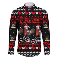 Chicken Farm Christmas Family Matching Off The Shoulder Long Sleeve Dress and Hawaiian Shirt Xmas Holiday Patterns - Wonder Print Shop