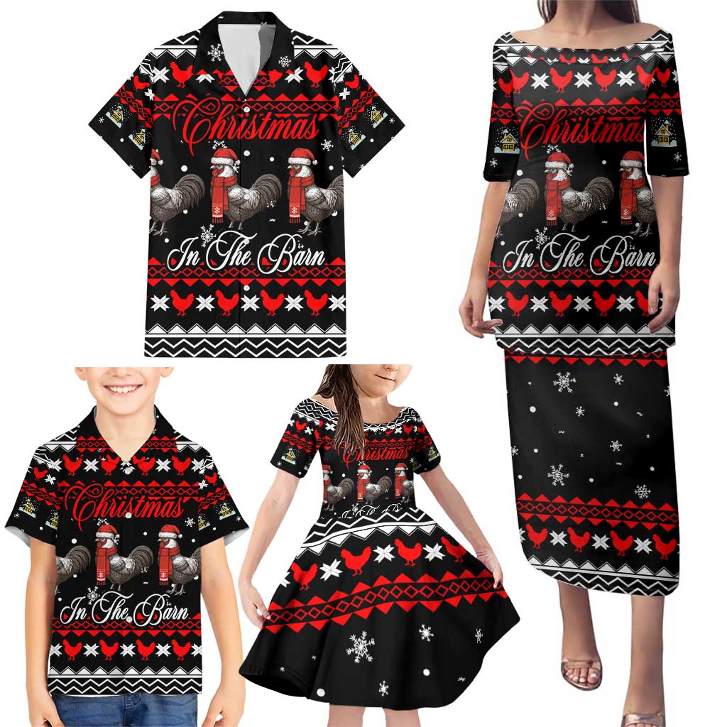 Chicken Farm Christmas Family Matching Puletasi and Hawaiian Shirt Xmas Holiday Patterns - Wonder Print Shop