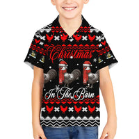 Chicken Farm Christmas Family Matching Short Sleeve Bodycon Dress and Hawaiian Shirt Xmas Holiday Patterns - Wonder Print Shop