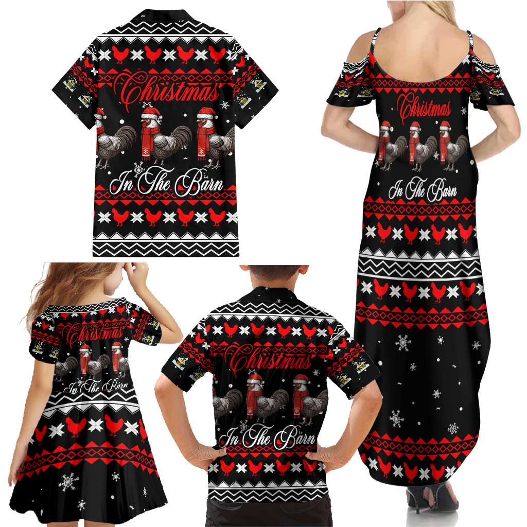 Chicken Farm Christmas Family Matching Summer Maxi Dress and Hawaiian Shirt Xmas Holiday Patterns - Wonder Print Shop