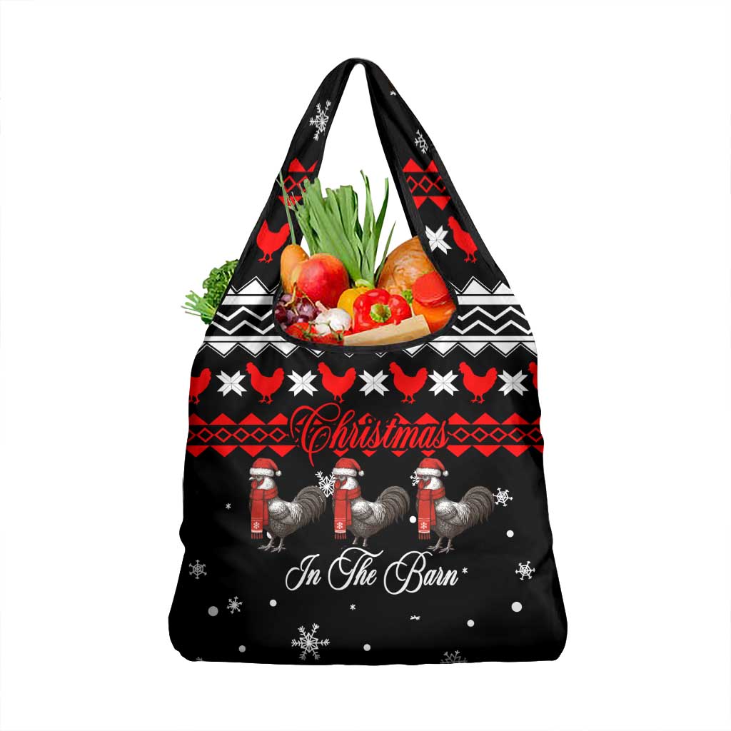 Chicken Farm Christmas Grocery Bag Xmas Holiday Patterns - Wonder Print Shop