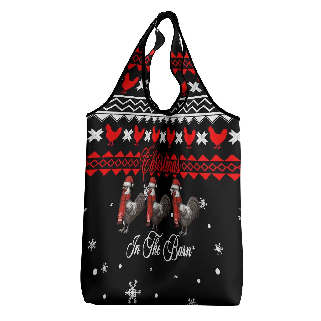 Chicken Farm Christmas Grocery Bag Xmas Holiday Patterns - Wonder Print Shop