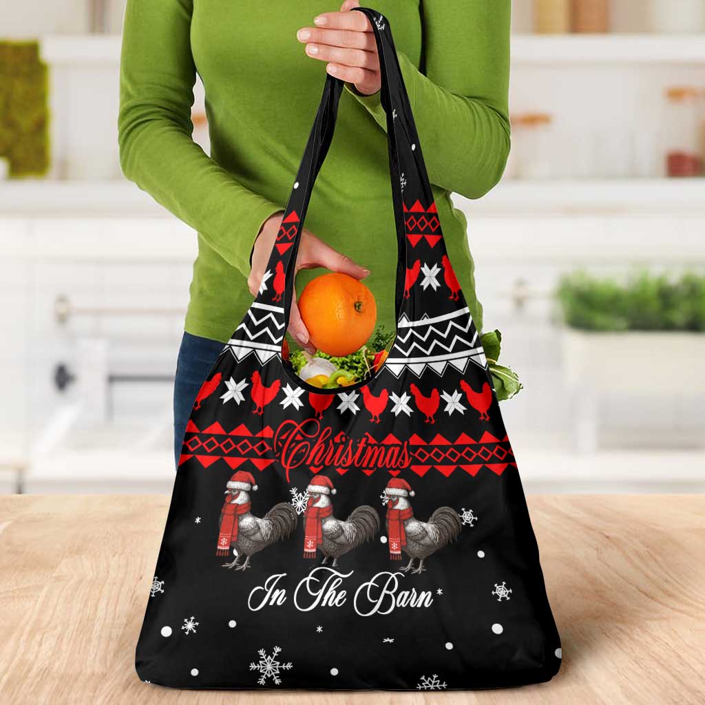 Chicken Farm Christmas Grocery Bag Xmas Holiday Patterns - Wonder Print Shop