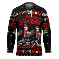 Chicken Farm Christmas Hockey Jersey Xmas Holiday Patterns - Wonder Print Shop