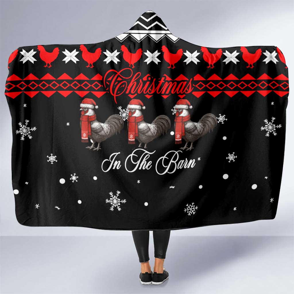 Chicken Farm Christmas Hooded Blanket Xmas Holiday Patterns - Wonder Print Shop