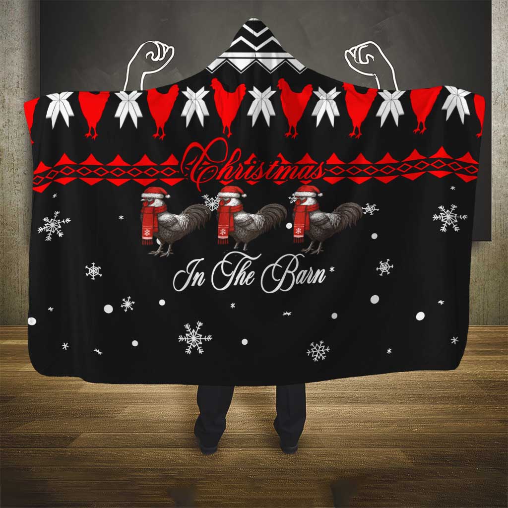 Chicken Farm Christmas Hooded Blanket Xmas Holiday Patterns - Wonder Print Shop