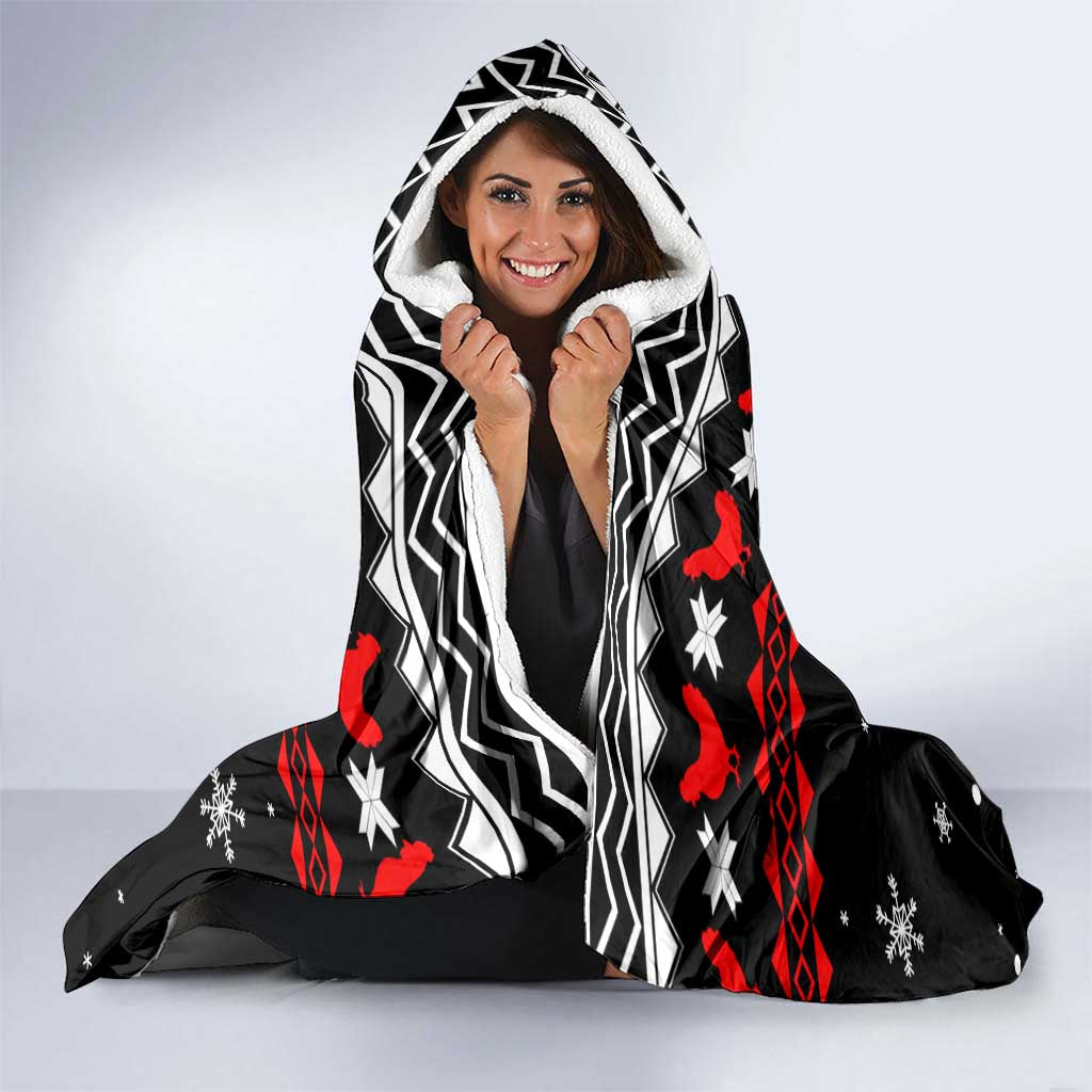 Chicken Farm Christmas Hooded Blanket Xmas Holiday Patterns - Wonder Print Shop