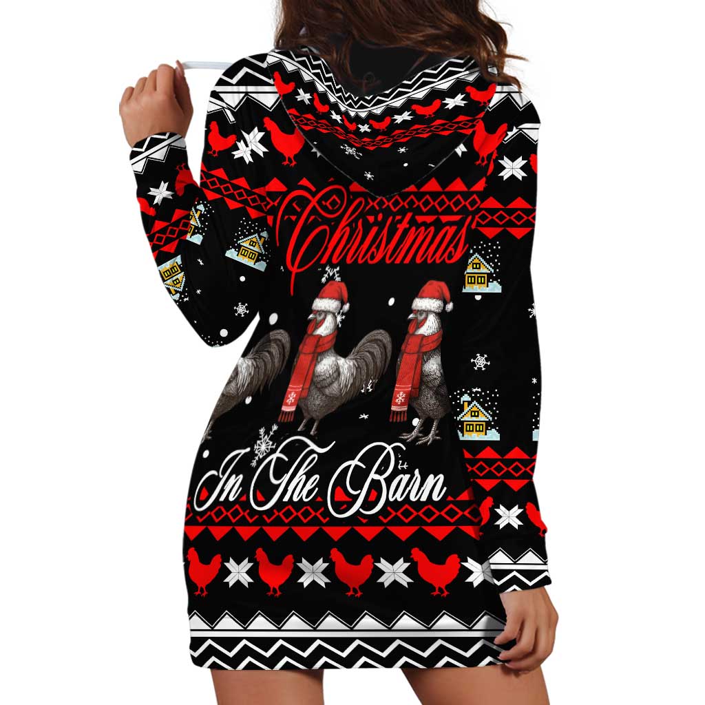 Chicken Farm Christmas Hoodie Dress Xmas Holiday Patterns - Wonder Print Shop