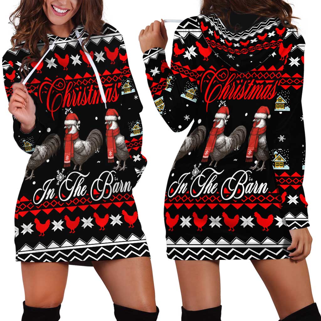 Chicken Farm Christmas Hoodie Dress Xmas Holiday Patterns - Wonder Print Shop