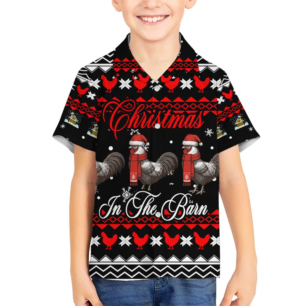 Chicken Farm Christmas Kid Hawaiian Shirt Xmas Holiday Patterns - Wonder Print Shop