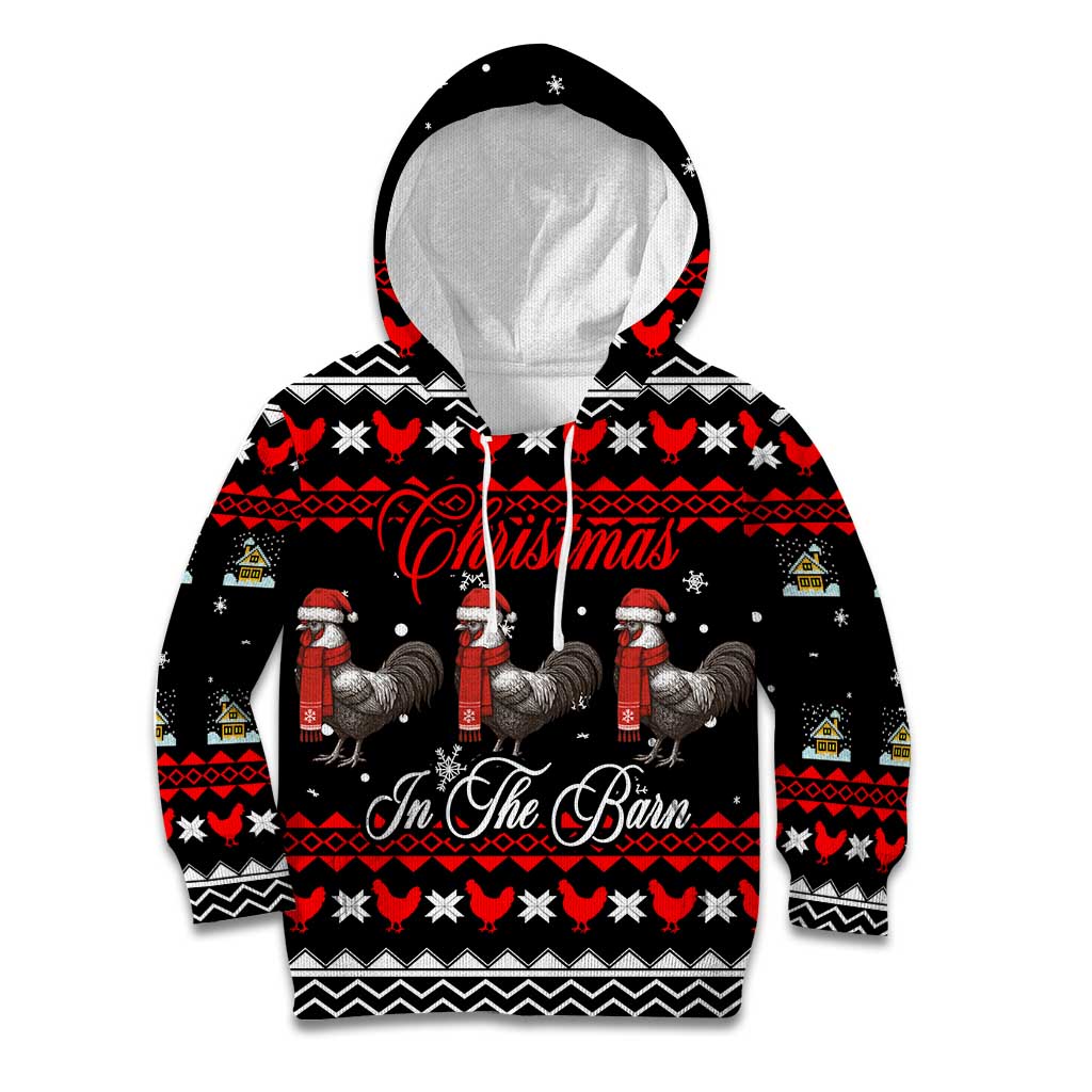 Chicken Farm Christmas Kid Hoodie Xmas Holiday Patterns - Wonder Print Shop