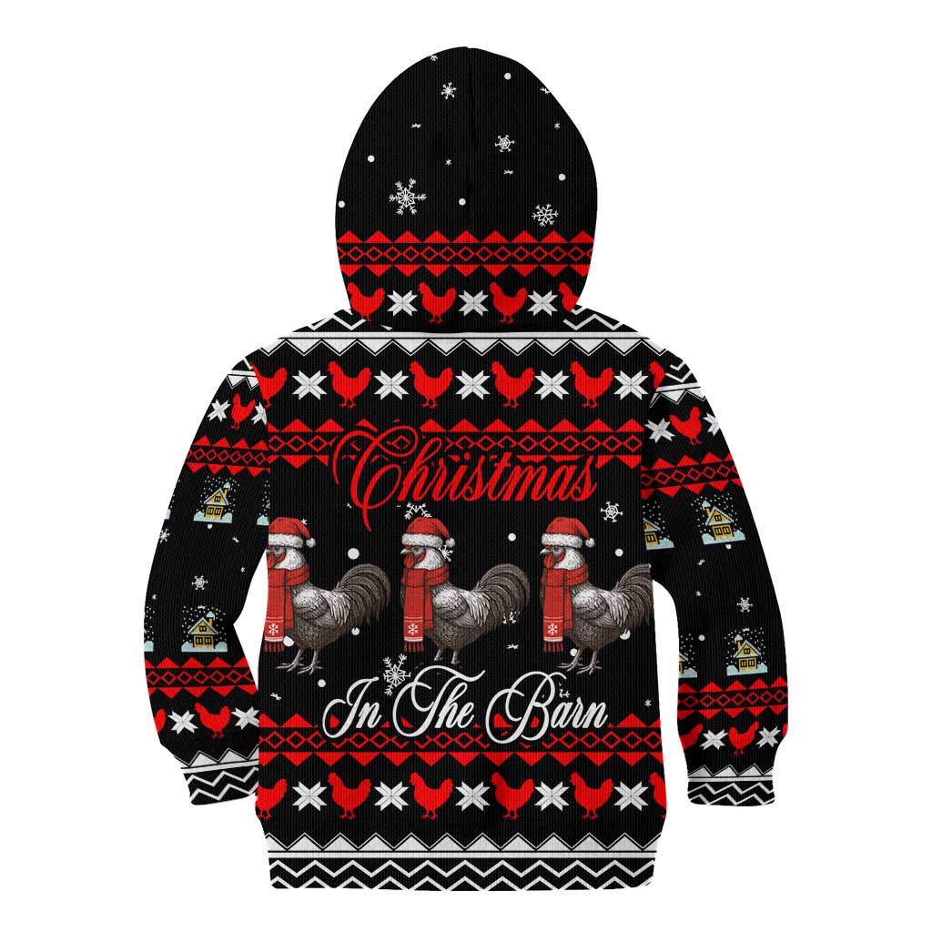 Chicken Farm Christmas Kid Hoodie Xmas Holiday Patterns - Wonder Print Shop