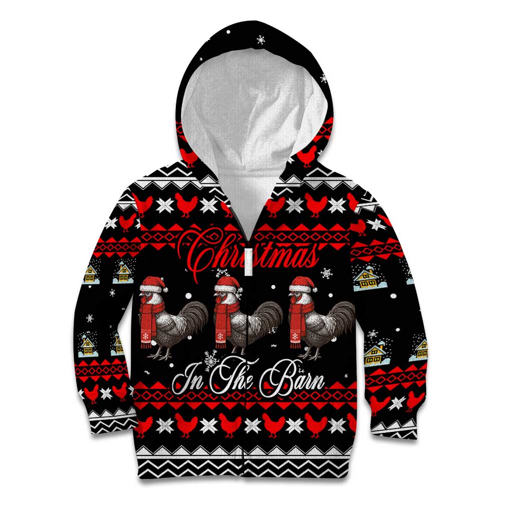Chicken Farm Christmas Kid Hoodie Xmas Holiday Patterns - Wonder Print Shop