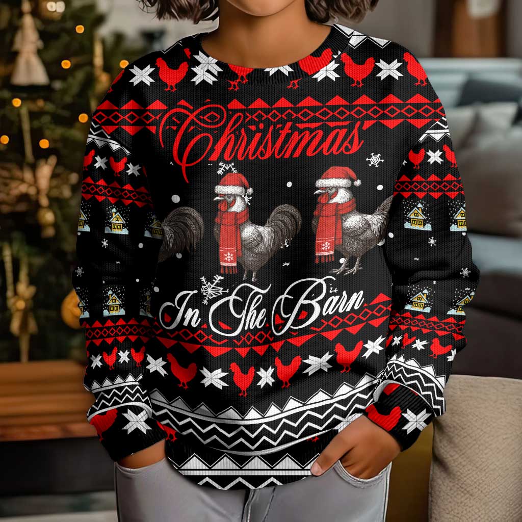 Chicken Farm Christmas Kid Ugly Christmas Sweater Xmas Holiday Patterns - Wonder Print Shop