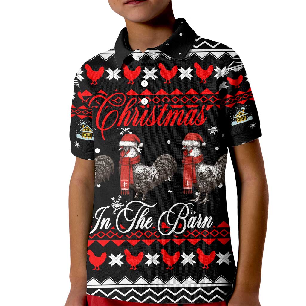 Chicken Farm Christmas Kid Polo Shirt Xmas Holiday Patterns - Wonder Print Shop