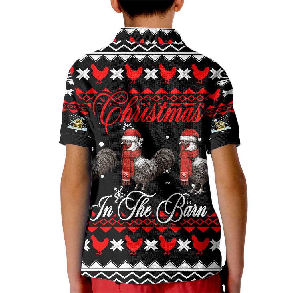 Chicken Farm Christmas Kid Polo Shirt Xmas Holiday Patterns - Wonder Print Shop
