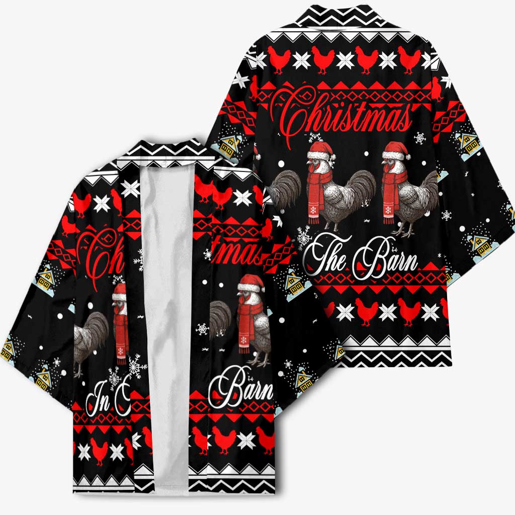 Chicken Farm Christmas Kimono Xmas Holiday Patterns - Wonder Print Shop