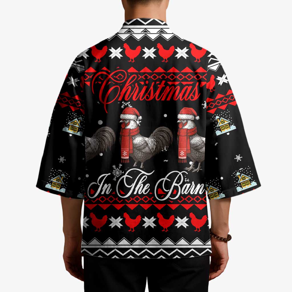 Chicken Farm Christmas Kimono Xmas Holiday Patterns - Wonder Print Shop