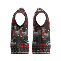 Chicken Farm Christmas Knitted V-Neck Vest Xmas Holiday Patterns - Wonder Print Shop