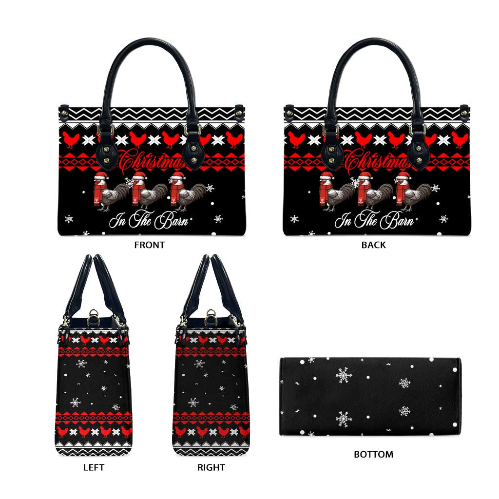 Chicken Farm Christmas Leather Bag Xmas Holiday Patterns - Wonder Print Shop