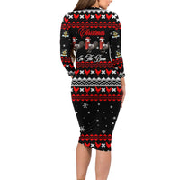 Chicken Farm Christmas Long Sleeve Bodycon Dress Xmas Holiday Patterns - Wonder Print Shop