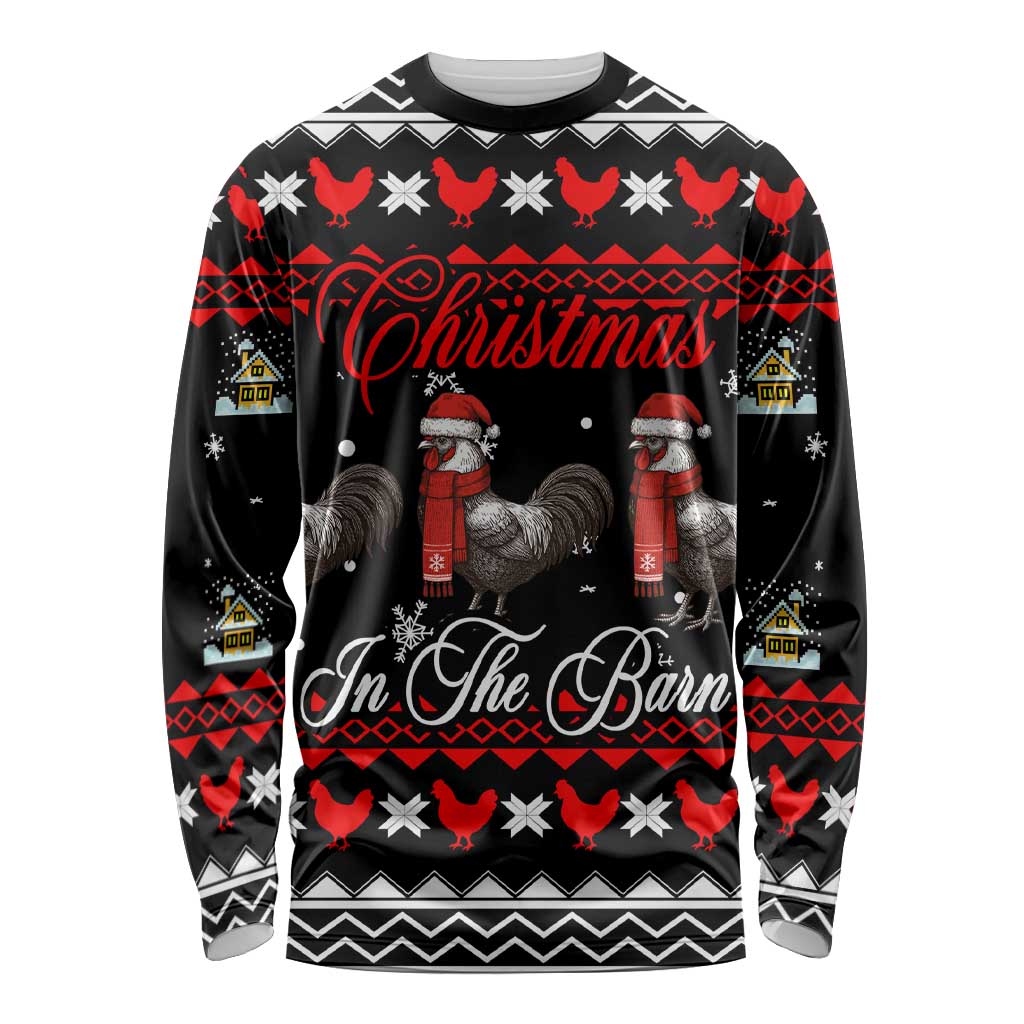 Chicken Farm Christmas Long Sleeve Shirt Xmas Holiday Patterns - Wonder Print Shop