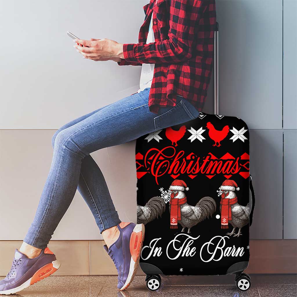 Chicken Farm Christmas Luggage Cover Xmas Holiday Patterns - Wonder Print Shop