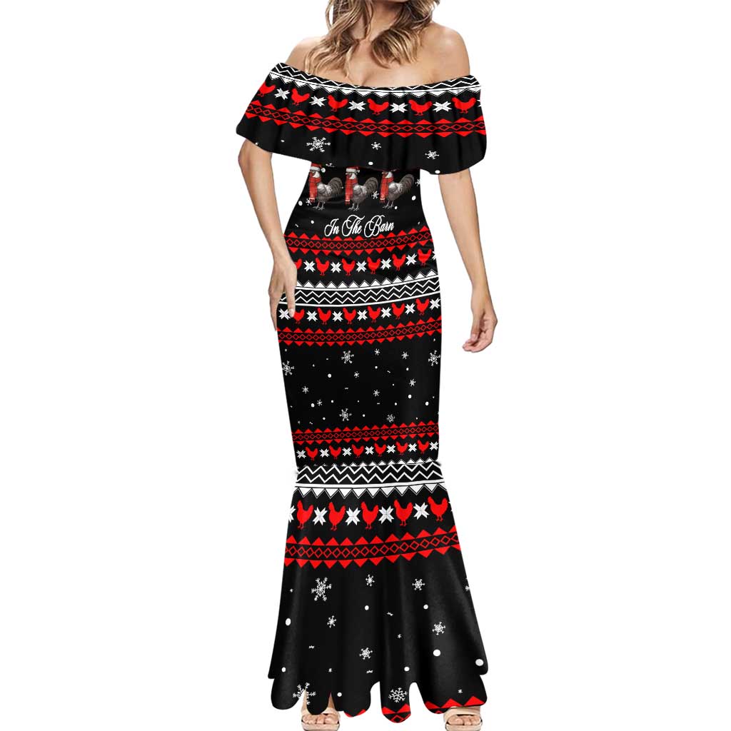 Chicken Farm Christmas Mermaid Dress Xmas Holiday Patterns - Wonder Print Shop