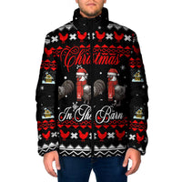 Chicken Farm Christmas Padded Jacket Xmas Holiday Patterns - Wonder Print Shop