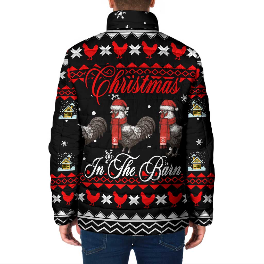 Chicken Farm Christmas Padded Jacket Xmas Holiday Patterns - Wonder Print Shop