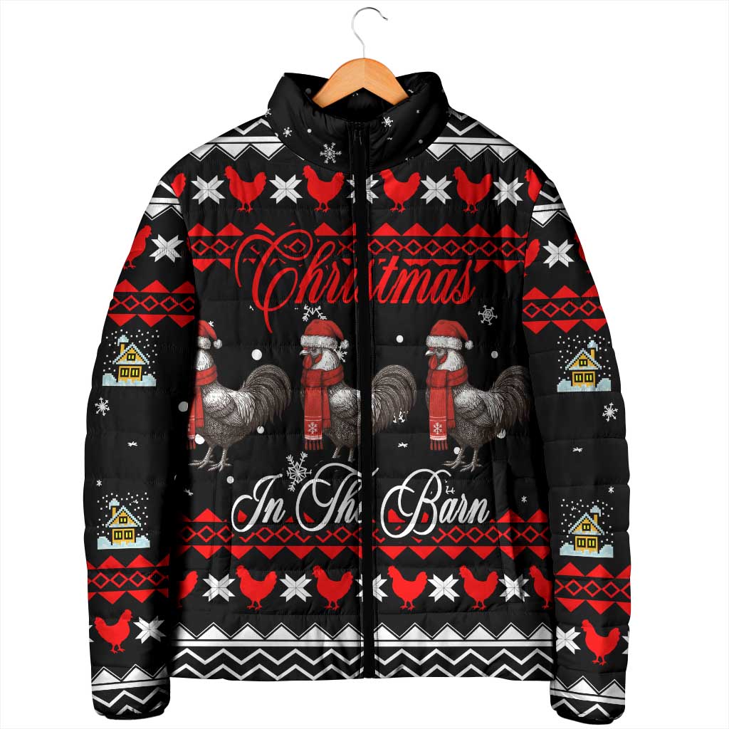 Chicken Farm Christmas Padded Jacket Xmas Holiday Patterns - Wonder Print Shop