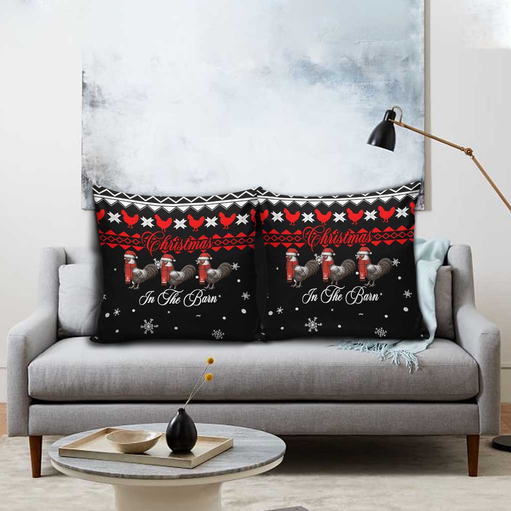 Chicken Farm Christmas Pillow Cover Xmas Holiday Patterns - Wonder Print Shop