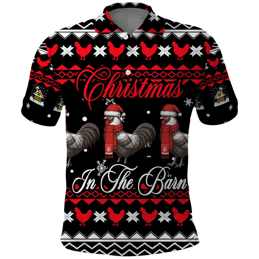 Chicken Farm Christmas Polo Shirt Xmas Holiday Patterns - Wonder Print Shop