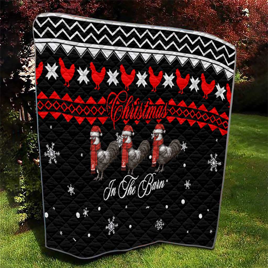 Chicken Farm Christmas Quilt Xmas Holiday Patterns - Wonder Print Shop