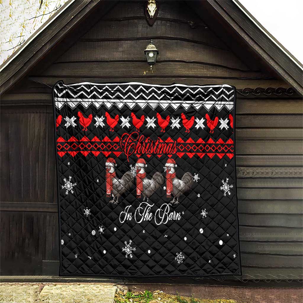 Chicken Farm Christmas Quilt Xmas Holiday Patterns - Wonder Print Shop